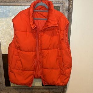Orange puffer vest